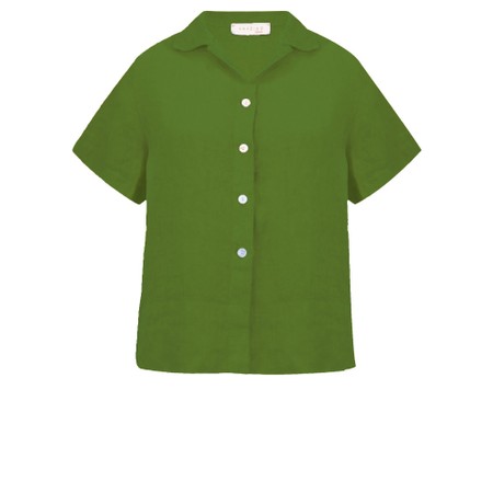Amazing Woman Marilyn Asparagus Boxy Linen Shirt - Green