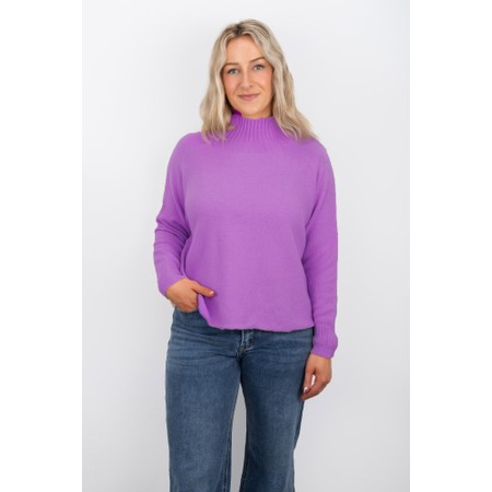 Amazing Woman Jolie Pansy Boxy High Neck Knit - Purple