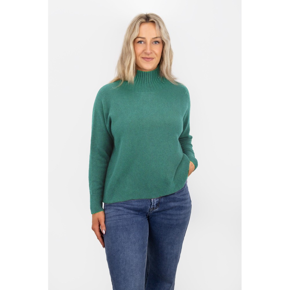 Amazing Woman Jolie Petrol Boxy High Neck Knit Petrol