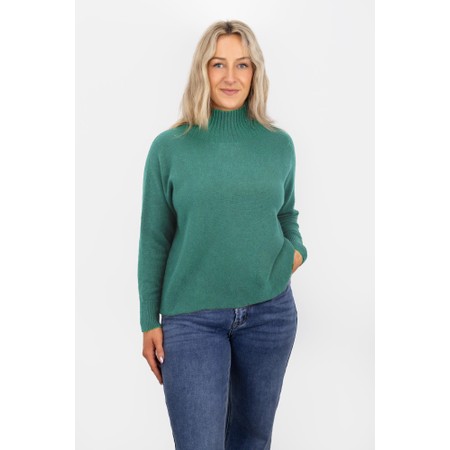 Amazing Woman Jolie Petrol Boxy High Neck Knit - Blue
