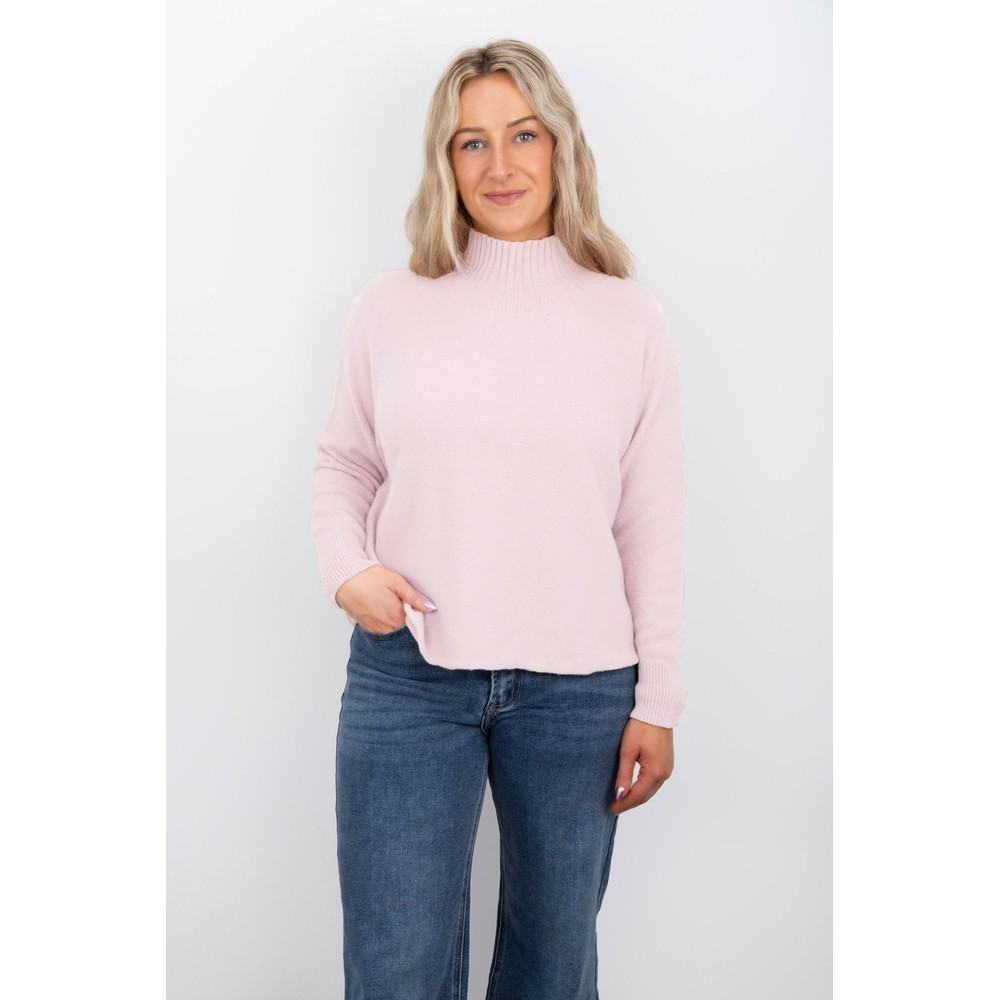 Amazing Woman Jolie Pale Pink Boxy High Neck Knit Pale Pink