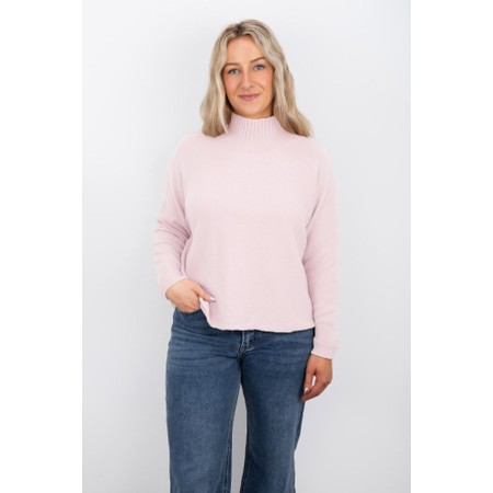 Amazing Woman Jolie Pale Pink Boxy High Neck Knit - Pink