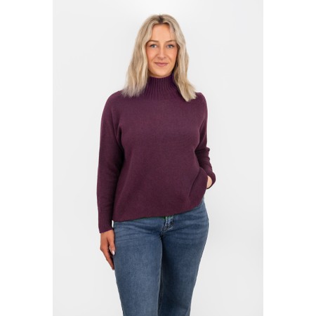 Amazing Woman Jolie Plum Boxy High Neck Knit - Purple