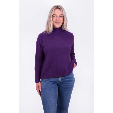 Amazing Woman Jolie Purple Boxy High Neck Knit - Brown