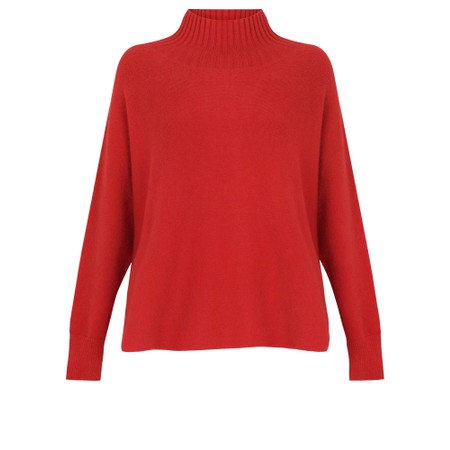 Amazing Woman Jolie Red Boxy High Neck Knit - Red