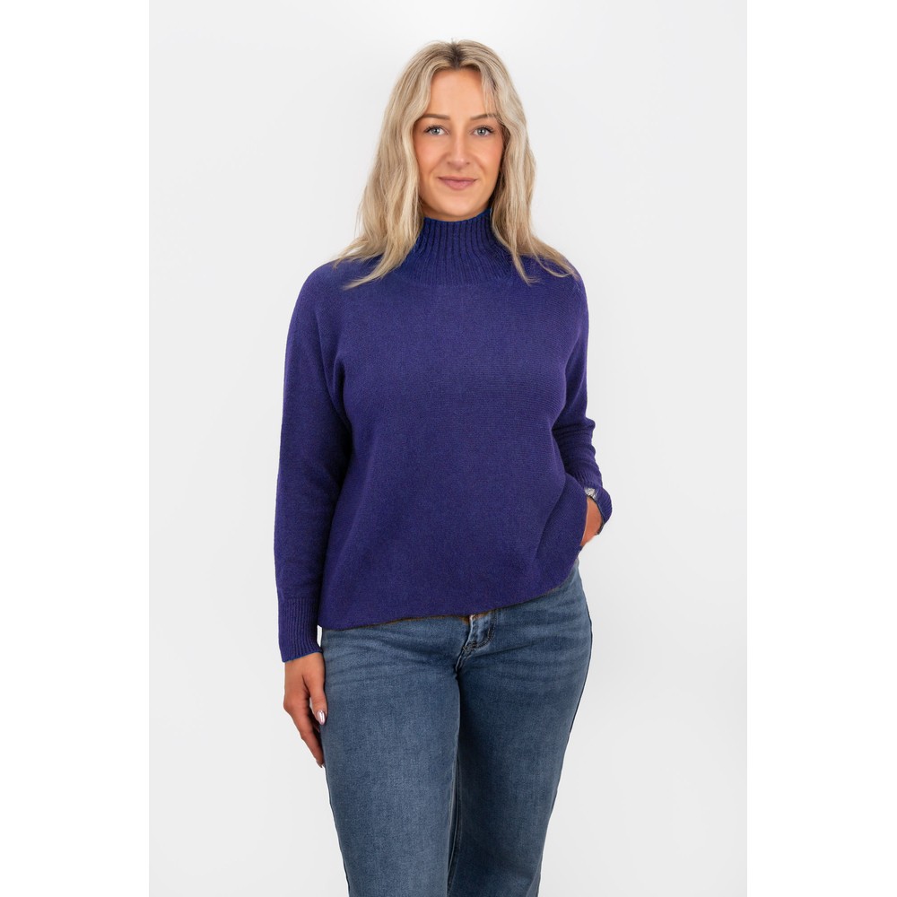 Amazing Woman Jolie Royal Blue Boxy High Neck Knit Royal Blue