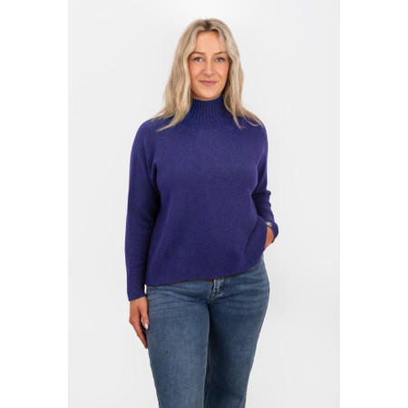 Amazing Woman Jolie Royal Blue Boxy High Neck Knit - Blue