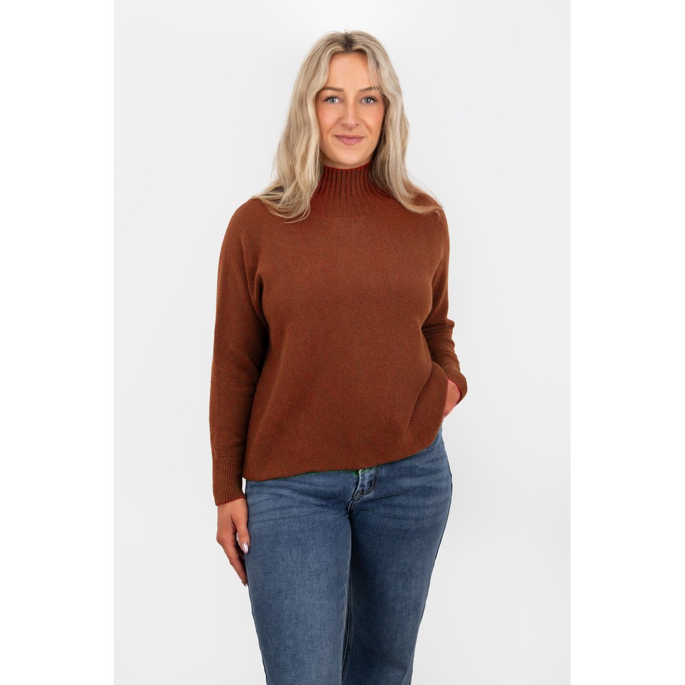 Amazing Woman Jolie Rust Boxy High Neck Knit Rust