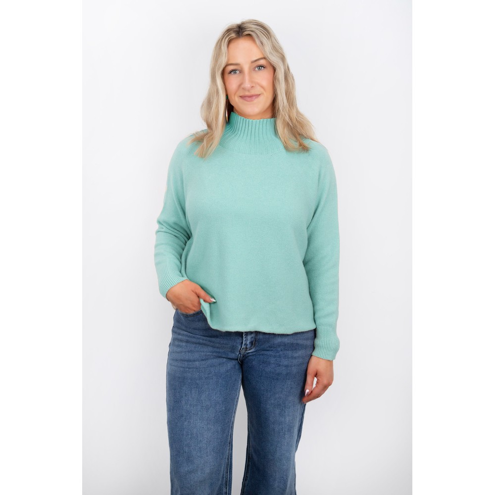 Amazing Woman Jolie Seafoam Boxy High Neck Knit Seafoam