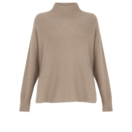 Amazing Woman Jolie Smoke Boxy High Neck Knit - Beige