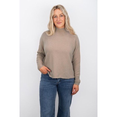 Amazing Woman Jolie Smoke Boxy High Neck Knit - Beige