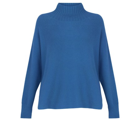 Amazing Woman Jolie Summer Blue Boxy High Neck Knit - Blue