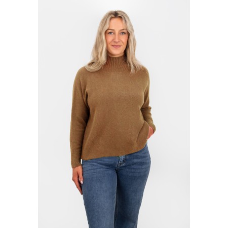 Amazing Woman Jolie Toast Boxy High Neck Knit - Brown