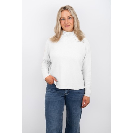 Amazing Woman Jolie White Boxy High Neck Knit - White