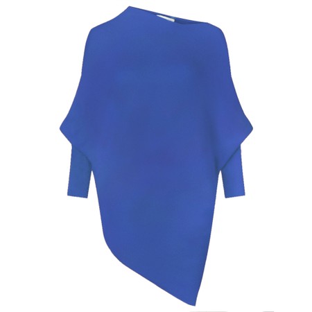 Amazing Woman Emilie Blusa Blue Asymmetric Draped Jumper - Blue