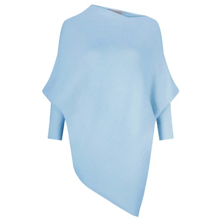 Amazing Woman Emilie Crystal Blue Asymmetric Draped Jumper - Blue