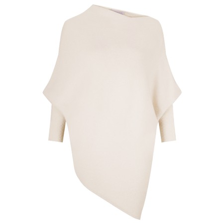 Amazing Woman Emilie Ivory Asymmetric Draped Jumper - Off-White