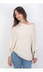 Amazing Woman Ivory Emilie Ivory Asymmetric Draped Jumper  