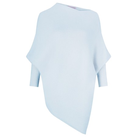 Amazing Woman Emilie Pale Blue Asymmetric Draped Jumper - Blue