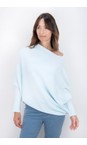 Amazing Woman Pale Blue Emilie Pale Blue Asymmetric Draped Jumper  