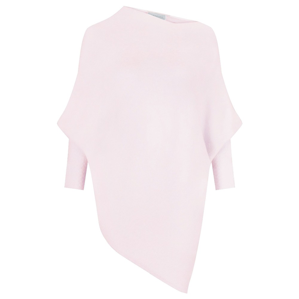 Amazing Woman Emilie Pale Pink Asymmetric Draped Jumper Pale Pink