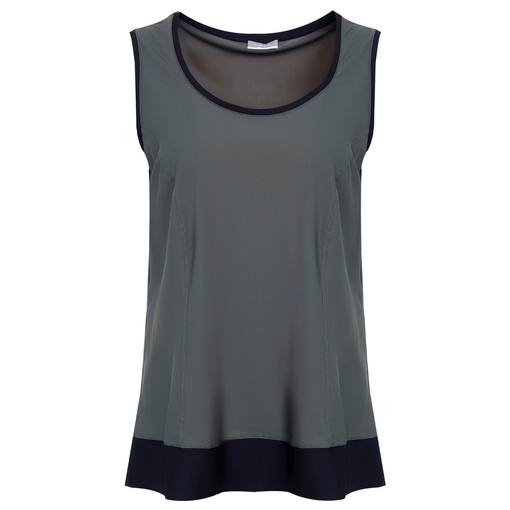 Naya Naya Contrast Hem Cami Top Forest / Black