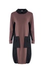 Naya Cocoa / Black Naya Cocoa And Black Contrast Hooded Dress  