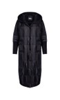 Naya Black  Naya Padded Hood Ribbed Collar Coat  