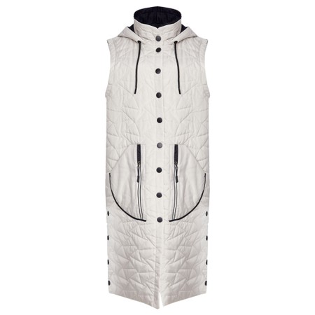 Naya Naya Long Padded Contrast Gilet - Beige