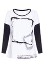 Naya White / Black Naya Placement Cube Print Top  