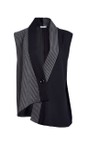 Naya Black / Grey Naya Stripped Contrast Panel Waistcoat  