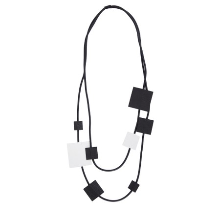 Naya Naya Square Two Tone Necklace - Black