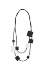 Naya Black / Silver  Naya Square Two Tone Necklace  