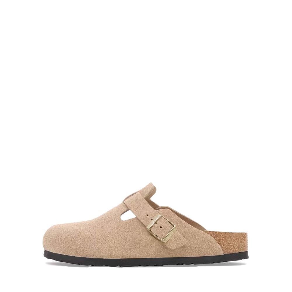 Birkenstock Boston BS Sandcastle Suede Leather Buckle Clog Sandcastle