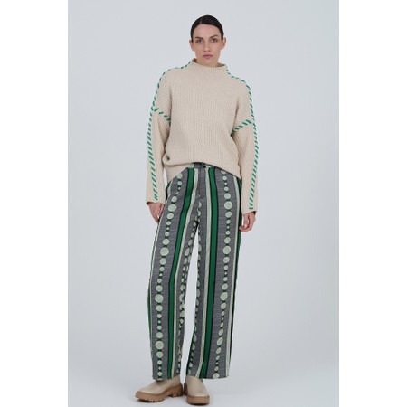 Skatie Circle Print Trouser - Green