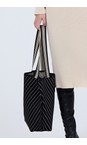 Skatie Black  Jacquard Black Tote Bag  