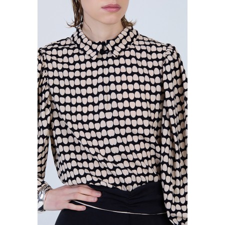 Skatie Polka Dot Printed Blouse - Black