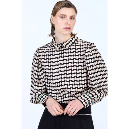Skatie Polka Dot Printed Blouse - Black