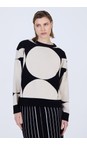 Skatie Ivory Jacquard Circle Sweater  
