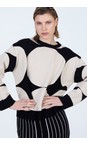Skatie Ivory Jacquard Circle Sweater  