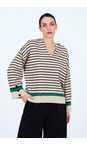 Skatie Rice Contrast Stripes Sweater  
