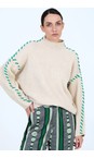 Skatie Ivory Contrast Embroidered Sweater  