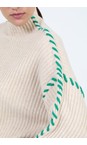 Skatie Ivory Contrast Embroidered Sweater  
