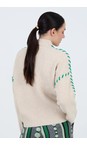 Skatie Ivory Contrast Embroidered Sweater  
