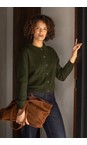Chalk Dark Olive Eden Cardigan  