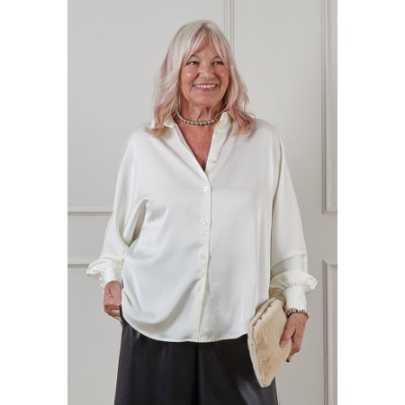Chalk Flo Off White Satin Shirt - Off-White