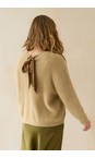 Chalk Light Tan Ruby Light Tan Knit Velour Tie Jumper  