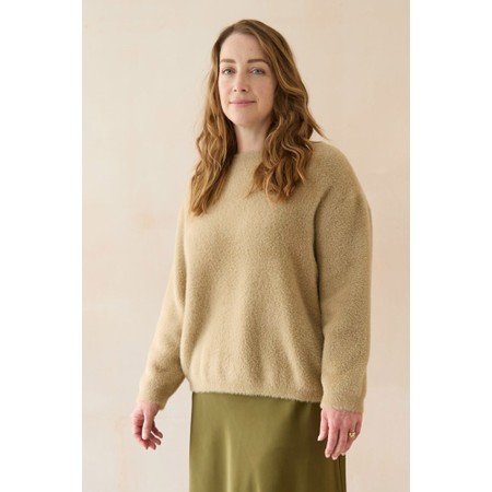 Chalk Ruby Light Tan Knit Velour Tie Jumper - Beige