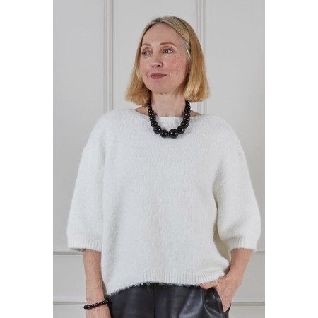 Chalk Single Strand Chunky Beaded Necklace - Black