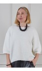 Chalk Black  Single Strand Chunky Beaded Necklace  